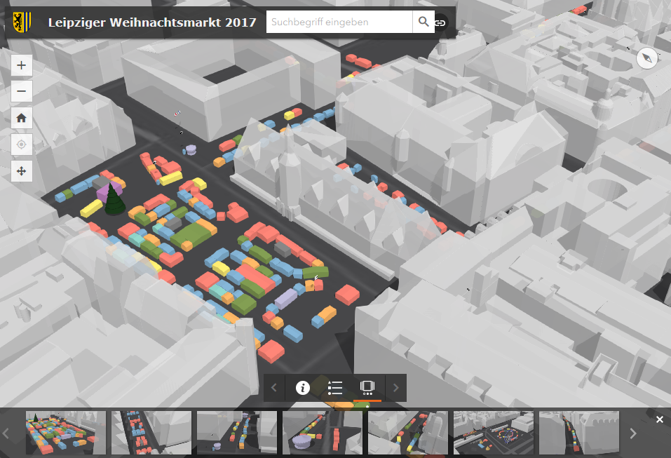 Der Leipziger Weihnachtsmarkt in 3D | Stadt Leipzig, Amt für Geoinformation und Bodenordnung