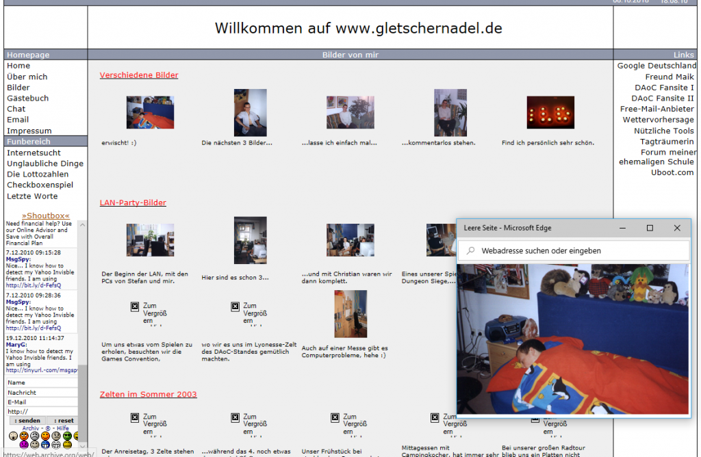 Bildergalerie von gletschernadel.de am 05.12.2004 | archive.org